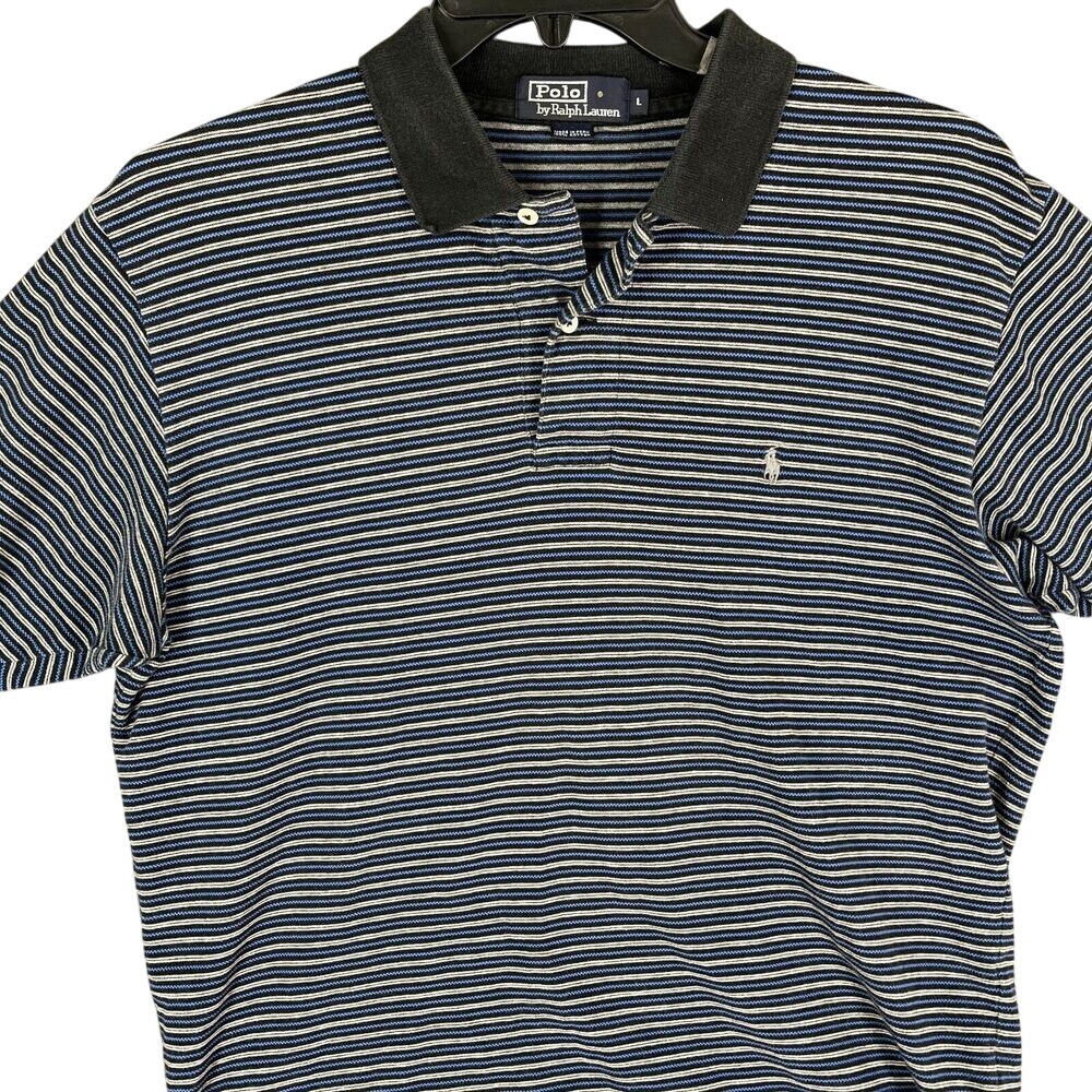 Polo Ralph Lauren Striped Shirt Men L Classic Rugby Preppy Peru‎ Business Casual